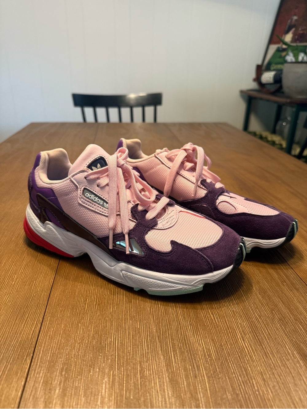 adidas Pink and Purple Chunky Retro Runners Size 8.5